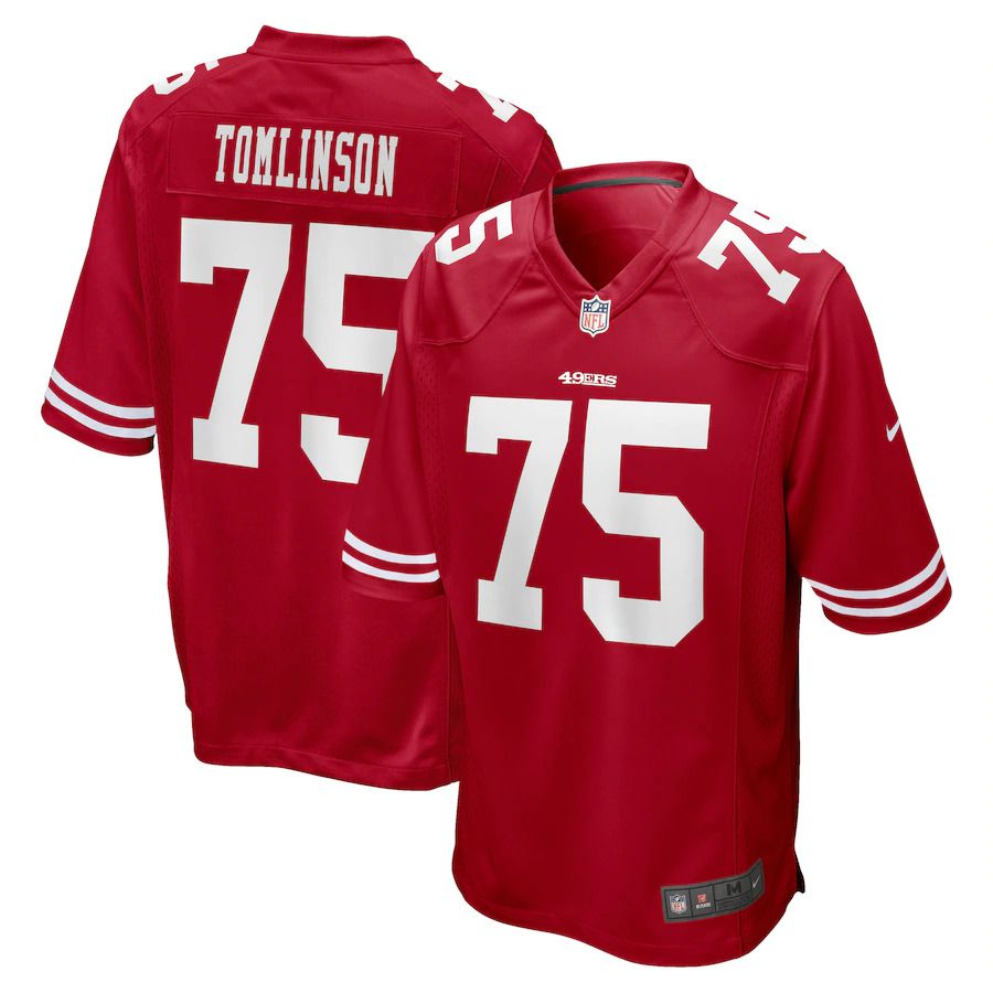 Men San Francisco 49ers 75 Laken Tomlinson Nike Scarlet Game NFL Jersey